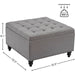 Grey Tufted Ottoman with Storage for Living Room