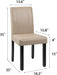 PU Leather Dining Chairs Set of 4, Armless, Solid Wood Legs, Beige