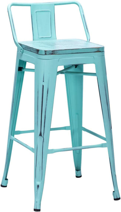 Distressed Industrial Metal Barstools, Set of 4