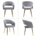 Grey Gold Dining Chairs Set of 6, Velvet