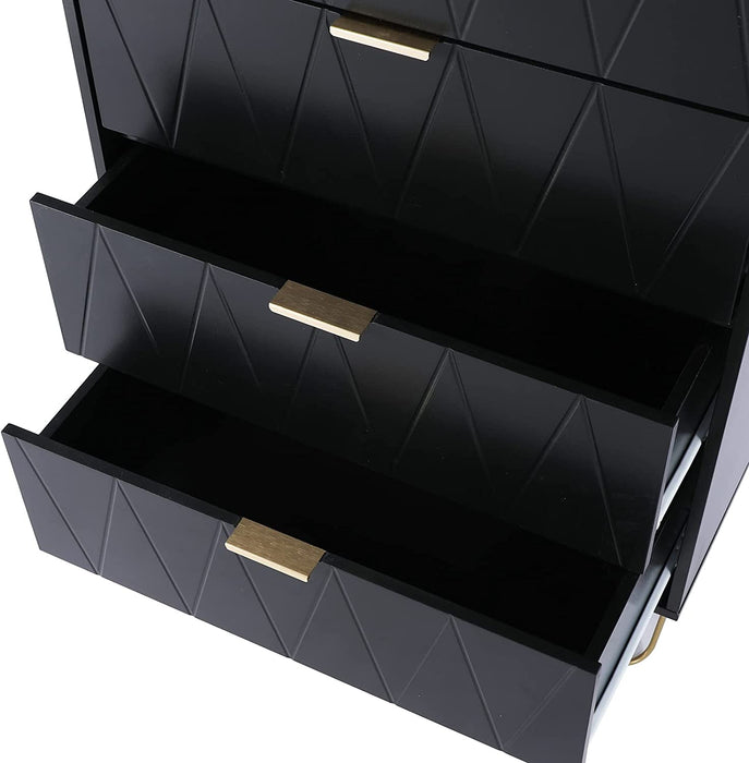 4 Drawer Dresser, Black, Nightstand