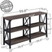 Rustic Industrial Sofa Table with Storage Shelf