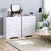 White 5 Drawer Wide Chest of Drawers