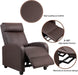 Nut Brown Recliner Sofa with Thick Cushion