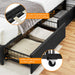 Black Full Size Upholstered Platform Bed with Drawers