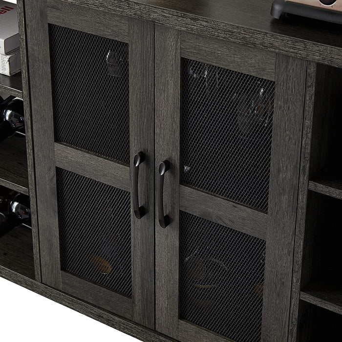 Industrial Wine Bar Cabinet with Storage