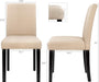 Urban Fabric Parson Chairs Set of 4, Solid Wood Legs, Beige