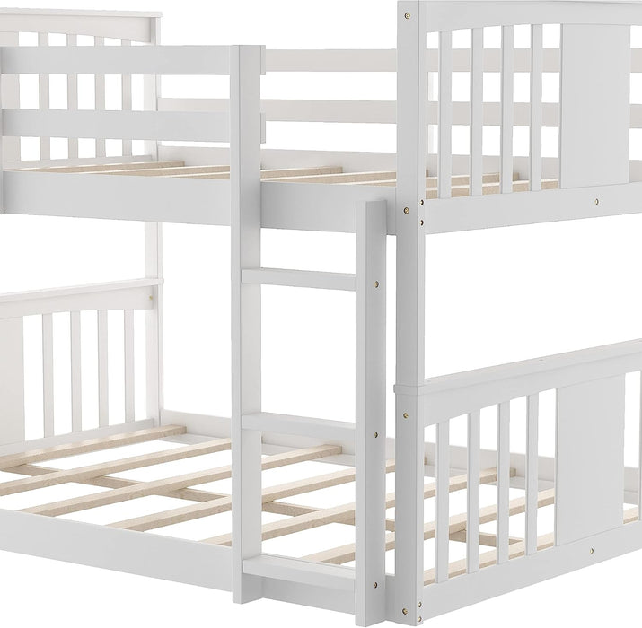 Full over Full Wooden Bunk Bed with Slide