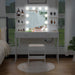 Large Vanity Set with Lighted Mirror, Charging Station (White)