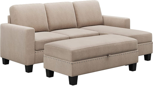 L-Shaped Sectional with Storage and Ottoman