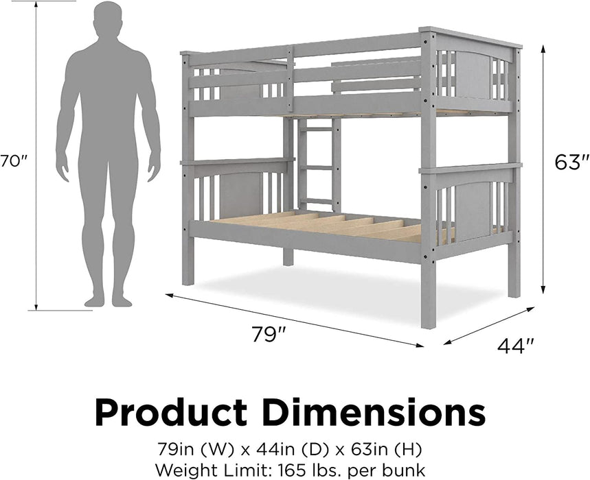 Dylan Kids Bunk Beds, Twin, White