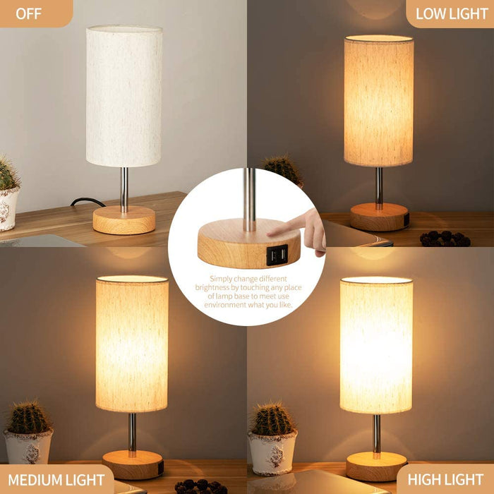 Bedside Lamp with USB Port - Touch Control
