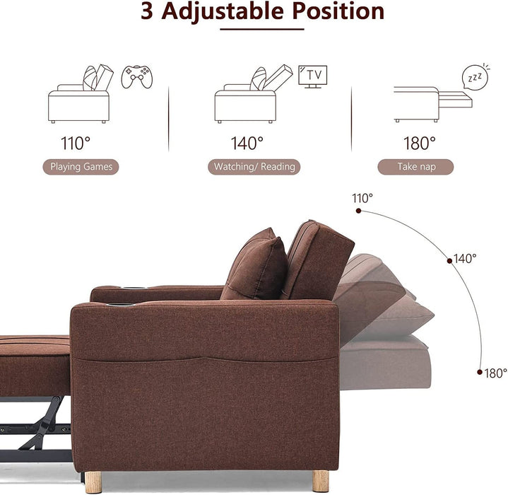 Multi-Functional Sleeper Chair Bed with Modern Fabric