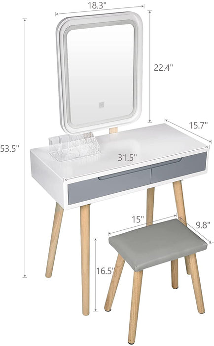 Vanity Table Set with Adjustable Mirror