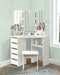 Vanity Desk Set with Lighted Mirror & Shelves