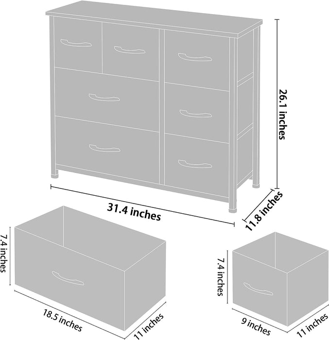 Grey Fabric Drawer Dresser for Home Organization