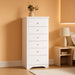 Wooden 6 Drawer Chest, White