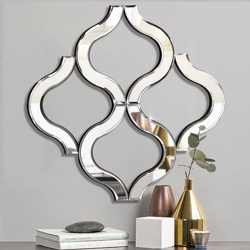 Silver Arc-Shaped Bevelled Wall Mirror