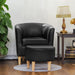 Mid Century Modern Faux Leather Accent Chair