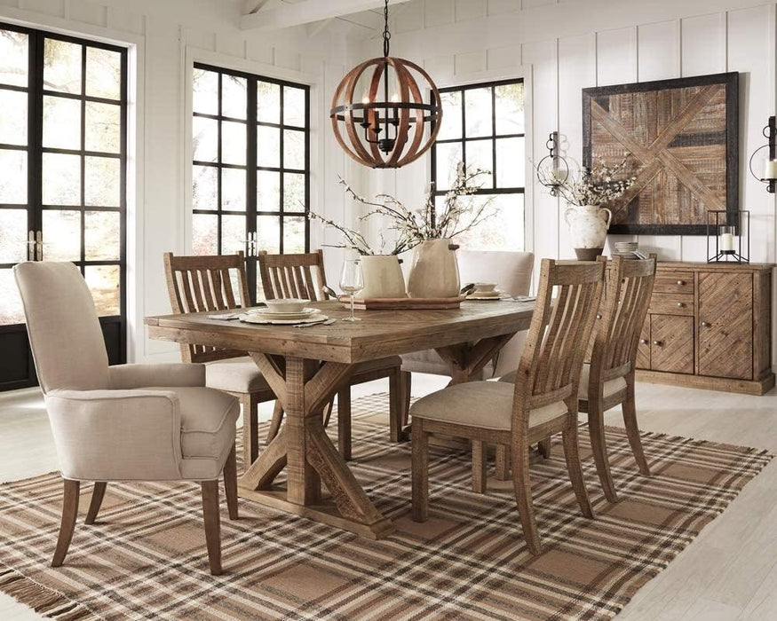 Grindleburg Farmhouse Reclaimed Wood Dining Table, Seats up to 6