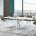 White Carbon Steel Expandable Dining Table