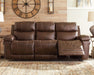 Brown Leather Power Reclining Sofa