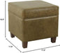 Distressed Brown Ottoman with Removable Top