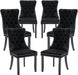 Black Velvet Tufted Dining Chairs Set of 6
