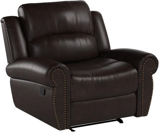 Brown Bonded Leather Gliding Recliner