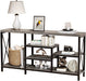 Grey Wash Console Table with Storage Shelves