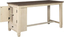 Farmhouse Counter Height Table with Storage Cabinet