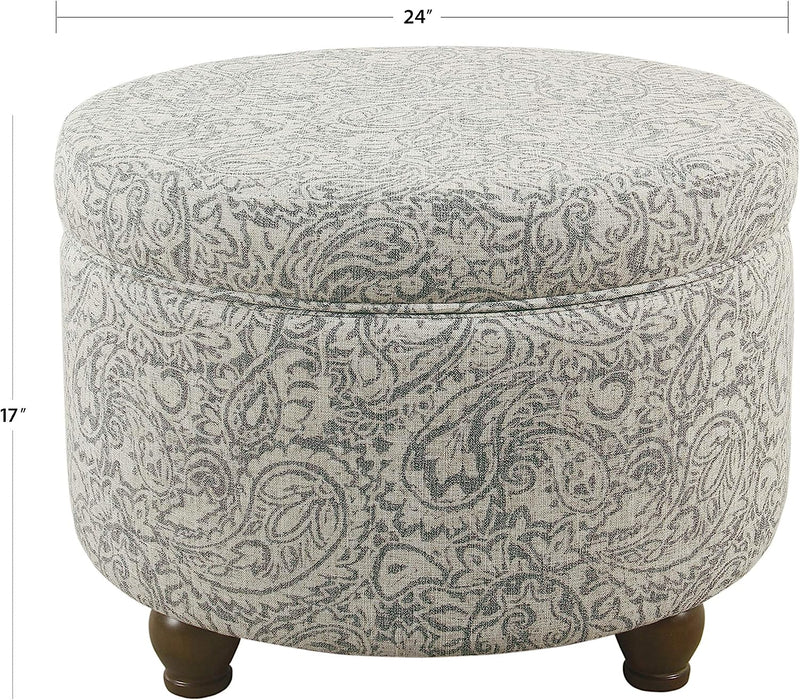 Floral Storage Ottoman for Home Decor