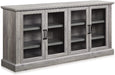 Gray Wash Sideboard with Glass Display Cabinet