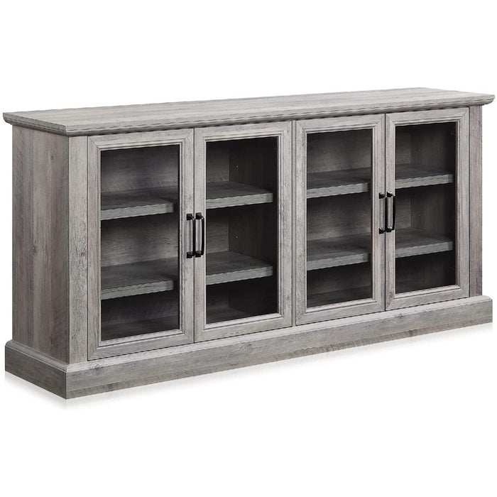 Gray Wash Sideboard with Glass Display Cabinet