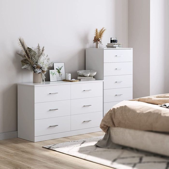 White 6-Drawer Floor Storage Cabinet