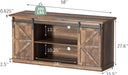 Barnwood TV Stand with Sliding Doors and Storage