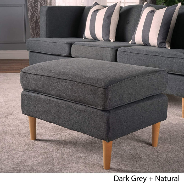 Dark Grey Mid Century Modern Ottoman