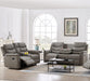Grey PU Leather Motion Sofa Set with Console
