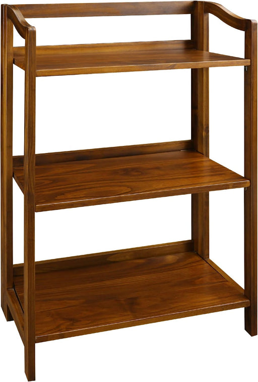 Folding Bookcase in Warm Brown Finish