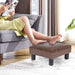 Small Brown Ottoman Footrest Stool in PU Leather