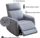 Grey Leathaire Swivel Rocker Recliner with USB Ports