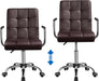 Modern Brown Leather Office Chair with Casters