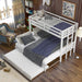 Twin over King Bunk Bed with Trundle, Expandable, White