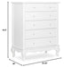 Aurora Frost Tall 6 Drawer Chest