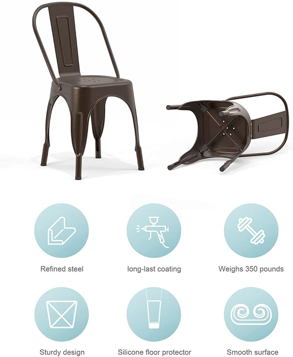 Metal Dining Chair Tolix Style for Indoor/Outdoor Use