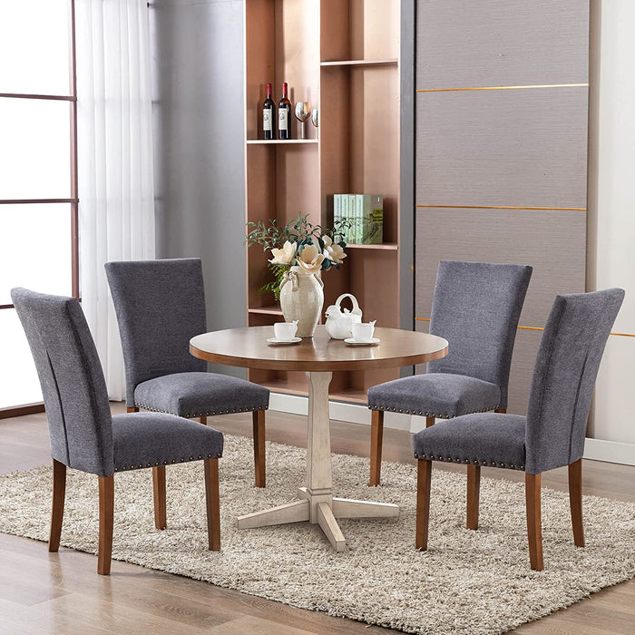 Upholstered Parsons Dining Chairs Set of 6, Dark Grey