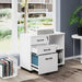 White Mobile File Cabinet with Printer Stand