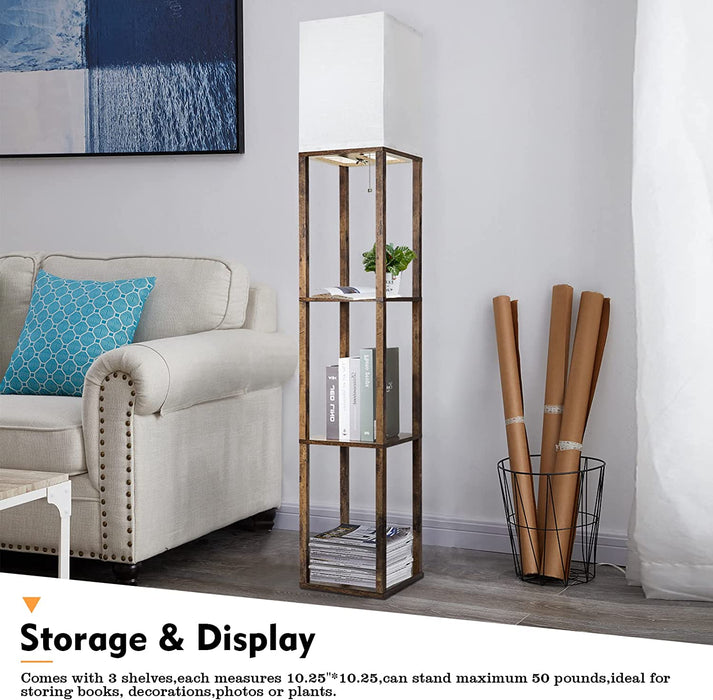 Modern Floor Lamp with Shelves