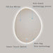 Led Irregular Mirror Oval Mirror with LED 24X36 Inch, Dimmable Wall Makeupmirrors with Anti-Fog, Glass Shartter Proof