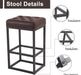 Nuestx Industrial Bar Stools Geometric Upholstered Set of 2